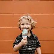 image of small boy with ice cream